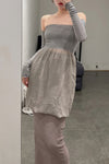 marc le bihan strapless tube top dress 21944-E21 GREY